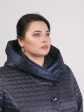 Стеганное пальто приталенного силуэта из стежки, цвет синий в интернет-магазине Фабрики Тревери