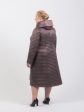Стеганное пальто с капюшоном, цвет бежевый в интернет-магазине Фабрики Тревери