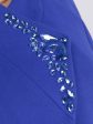 Васильковое пальто со стразами, цвет синий в интернет-магазине Фабрики Тревери