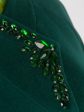 Зеленое драповое пальто со стразами, цвет зеленый в интернет-магазине Фабрики Тревери