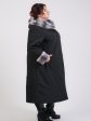 Зимнее пальто на двойном утеплителе с капюшоном из норки-крестовки, цвет черный в интернет-магазине Фабрики Тревери