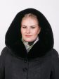 Черное зимнее пальто с меховым капюшоном из норки, цвет черный в интернет-магазине Фабрики Тревери