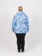 Демисезонная куртка с воротником из принтованной ткани, цвет голубой в интернет-магазине Фабрики Тревери
