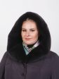 Зимнее пальто на двойном утеплителе с мехом по капюшону, цвет фиолетовый в интернет-магазине Фабрики Тревери