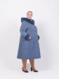 Зимнее пальто на двойном утеплителе с меховым капюшоном, цвет серый в интернет-магазине Фабрики Тревери