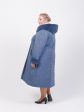 Зимнее пальто с двойным утеплителем с меховым капюшоном, цвет серый в интернет-магазине Фабрики Тревери