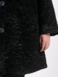 Шубка из каракуля с капюшоном и отделкой натуральным песцом, цвет черный в интернет-магазине Фабрики Тревери
