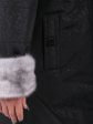 Пальто из плащевки с отделкой из норки крестовки, цвет черный в интернет-магазине Фабрики Тревери