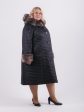 Зимнее пальто из стеганной плащевки с песцом, цвет черный в интернет-магазине Фабрики Тревери