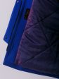Драповая парка на молнии с меховым капюшоном, цвет голубой в интернет-магазине Фабрики Тревери