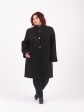 Асимметричное шерстяное пальто с пайетками, цвет черный в интернет-магазине Фабрики Тревери