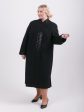Длинное пальто Шанель из 2-х видов шерстяного драпа, цвет черный в интернет-магазине Фабрики Тревери