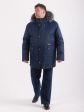 Синяя куртка Аляска с опушкой из чернобурки, цвет синий в интернет-магазине Фабрики Тревери