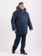 Синяя куртка Аляска с опушкой из чернобурки, цвет синий в интернет-магазине Фабрики Тревери