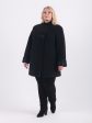 Укороченное шерстяное пальто с пайетками, цвет черный в интернет-магазине Фабрики Тревери
