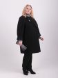Романтическое укороченное женское пальто с брошью, цвет черный в интернет-магазине Фабрики Тревери