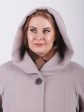 Элегантное женское пальто из нежного на ощупь драпа силуэта трапеция, цвет бежевый в интернет-магазине Фабрики Тревери