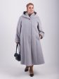 Элегантное женское пальто силуэта трапеция, цвет серый в интернет-магазине Фабрики Тревери