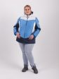 Комбинированная женская куртка на молнии, цвет голубой в интернет-магазине Фабрики Тревери