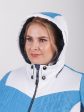 Комбинированная женская куртка на молнии, цвет голубой в интернет-магазине Фабрики Тревери