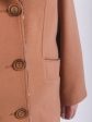Комбинированное пальто песочно-бежевого цвета, цвет рыжий в интернет-магазине Фабрики Тревери