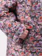 Куртка из ткани с ярким мультиколоровым принтом в виде цветов, цвет розовый в интернет-магазине Фабрики Тревери