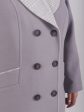 Пальто нежно-серого цвета с клетчатой отделкой, цвет серый в интернет-магазине Фабрики Тревери