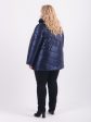 Стеганная куртка с меховым воротником из искусственного песца, цвет синий в интернет-магазине Фабрики Тревери