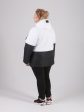 Черно-белая женская куртка с брендированной лентой, цвет белый в интернет-магазине Фабрики Тревери
