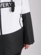 Черно-белая женская куртка с брендированной лентой, цвет белый в интернет-магазине Фабрики Тревери