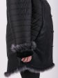 Комбинированная дубленка из меха и стеганой ткани с мехом Таскана, цвет черный в интернет-магазине Фабрики Тревери
