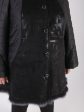 Комбинированная дубленка штрих со стеганной тканью и мехом Тоскана, цвет черный в интернет-магазине Фабрики Тревери
