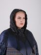 Комбинированная женская куртка из трех видов ткани, цвет синий в интернет-магазине Фабрики Тревери