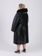 Комбинированное пальто из экомеха и стеганной плащевой ткани, цвет черный в интернет-магазине Фабрики Тревери