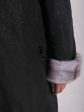 Оригинальное зимнее пальто с отделкой норкой крестовкой, цвет черный в интернет-магазине Фабрики Тревери