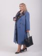 Пальто из голубого драпа с клеткой, цвет голубой в интернет-магазине Фабрики Тревери