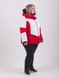 Спортивная женская куртка с капюшоном и мехом, цвет красный в интернет-магазине Фабрики Тревери