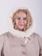Тёплое бежевое пальто с принтом в виде молний, цвет бежевый в интернет-магазине Фабрики Тревери