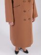 Женское демисезонное пальто из драпа песочно-бежевого цвета, цвет рыжий в интернет-магазине Фабрики Тревери
