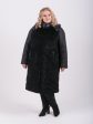 Пальто из каракуля и стеганной плащевки с отделкой из кожи, цвет черный в интернет-магазине Фабрики Тревери