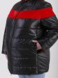Женская куртка с ярким красным акцентом, цвет черный в интернет-магазине Фабрики Тревери