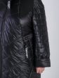 Женское пальто из стеганной ткани с брендированными силиконовыми лентами, цвет черный в интернет-магазине Фабрики Тревери