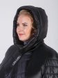 Женское пальто из стеганной ткани с брендированными силиконовыми лентами, цвет черный в интернет-магазине Фабрики Тревери