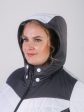 Комбинированная куртка из трех плащевых с песцом, цвет белый в интернет-магазине Фабрики Тревери