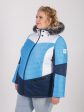 Комбинированная куртка из трех плащевых с песцом, цвет голубой в интернет-магазине Фабрики Тревери