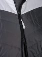 Комбинированная куртка из трех плащевых с песцом, цвет серый в интернет-магазине Фабрики Тревери
