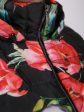Куртка из ткани с ярким принтом в виде маков, цвет черный в интернет-магазине Фабрики Тревери