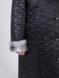 Пальто женское из стеганной плащевки модного геометрического рисунка, цвет черный в интернет-магазине Фабрики Тревери