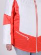 Яркая женская куртка белого и кораллового цвета, цвет светло-розовый в интернет-магазине Фабрики Тревери