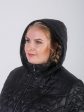 Женская куртка комбинированная с украшением из страз, цвет черный в интернет-магазине Фабрики Тревери